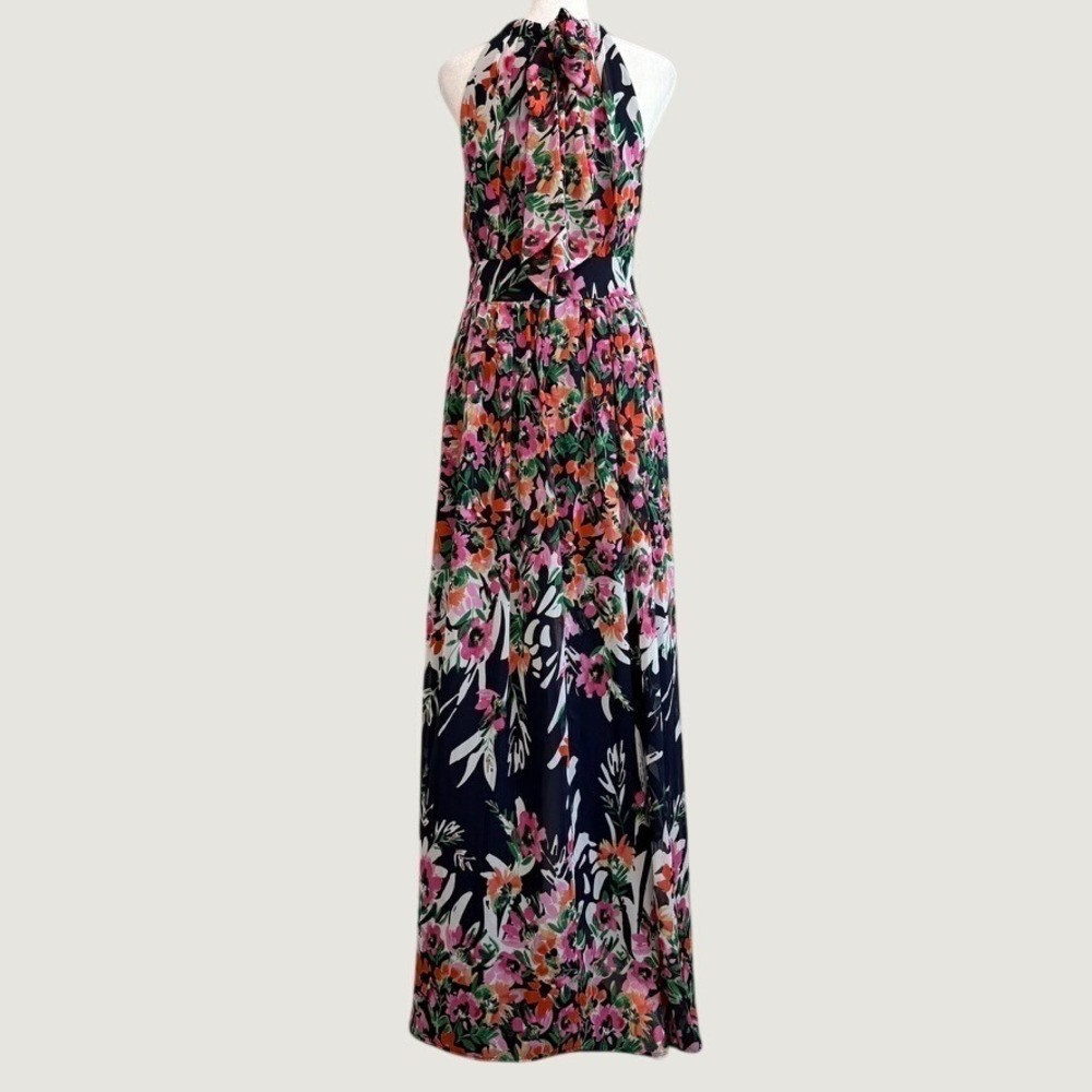 Eliza J Floral Maxi Dress Size 8 Sleeveless Wedding Event Resort - Picture 4 of 10